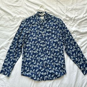 J.crew Men’s Small Slim Fit Pattern Button Up Shirt